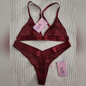 Voight - Dystopia Bralette and Panty Set in Red